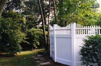 Montauk Point Stepped PVC Fence #3